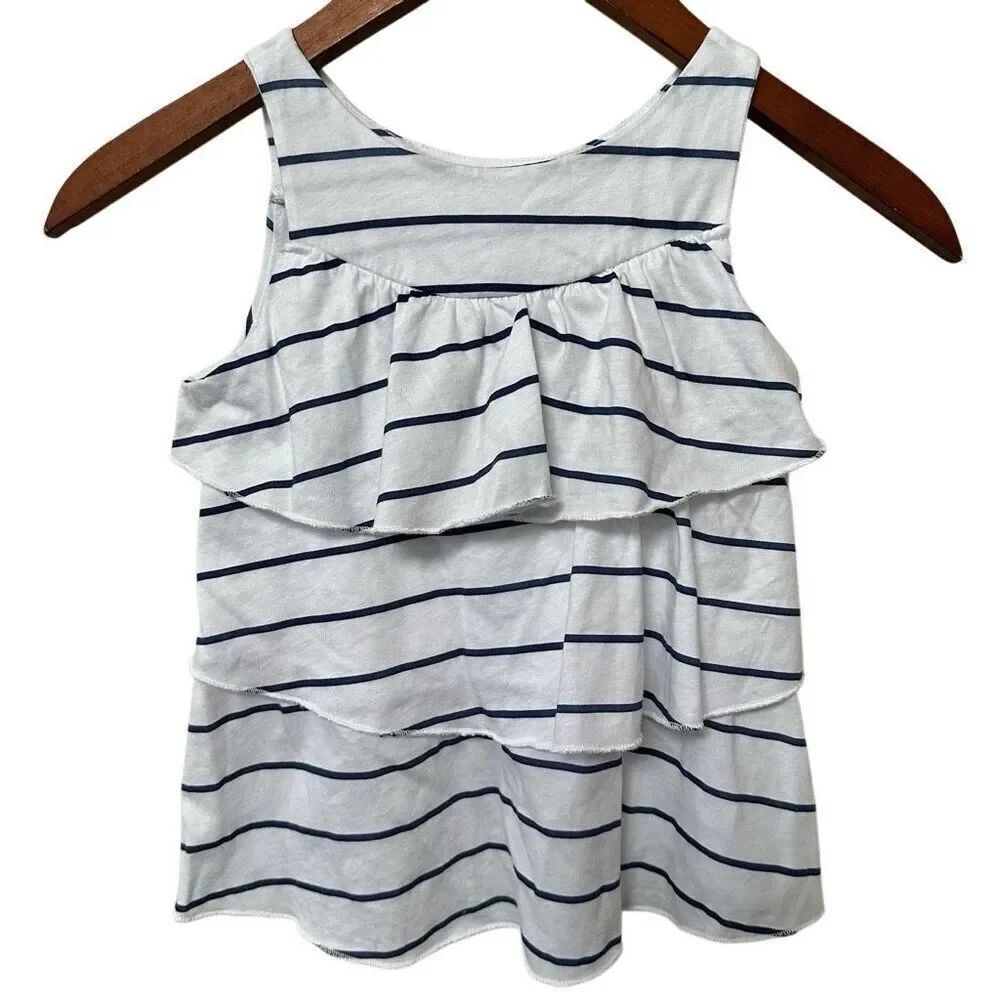 Zara Girls striped ruffled tank top
